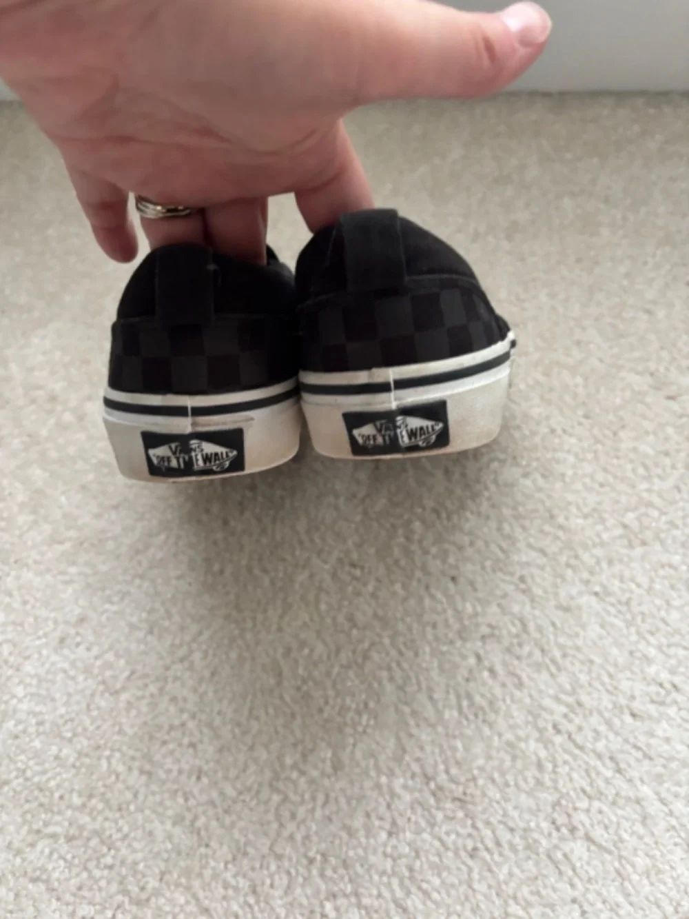 Vans Classic Slip-On Black Checkerboard Kids Youth Size 2